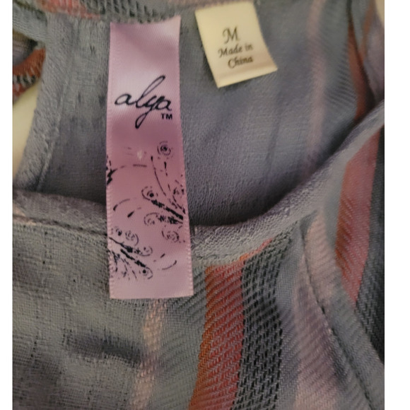 Ruffle Tiered Tank Top Beachy Coastal Stripes Vacation Boho Summer Cruise Size M - Picture 3 of 6